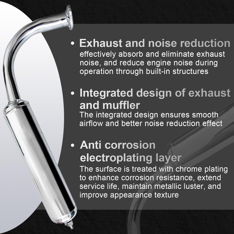 sthus 40mm Chrome Silver Muffler Exhaust Pipe for 49cc 50cc 60cc 66cc 80cc Motorized Bicycle - Image 3